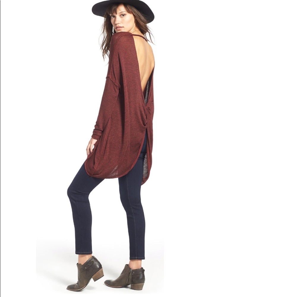 Free People Oversized Open Back Top